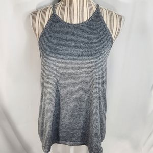Old Navy Active Go Dry Grey & Black Striped Exercise Tank Top Size Medium